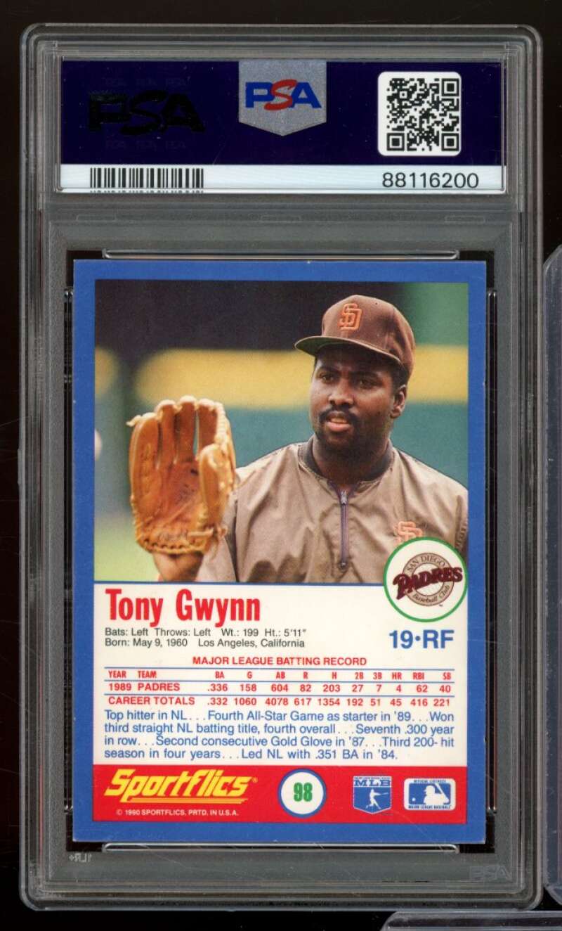 Tony Gwynn Card 1990 Sportflics #98 PSA 5 Image 2