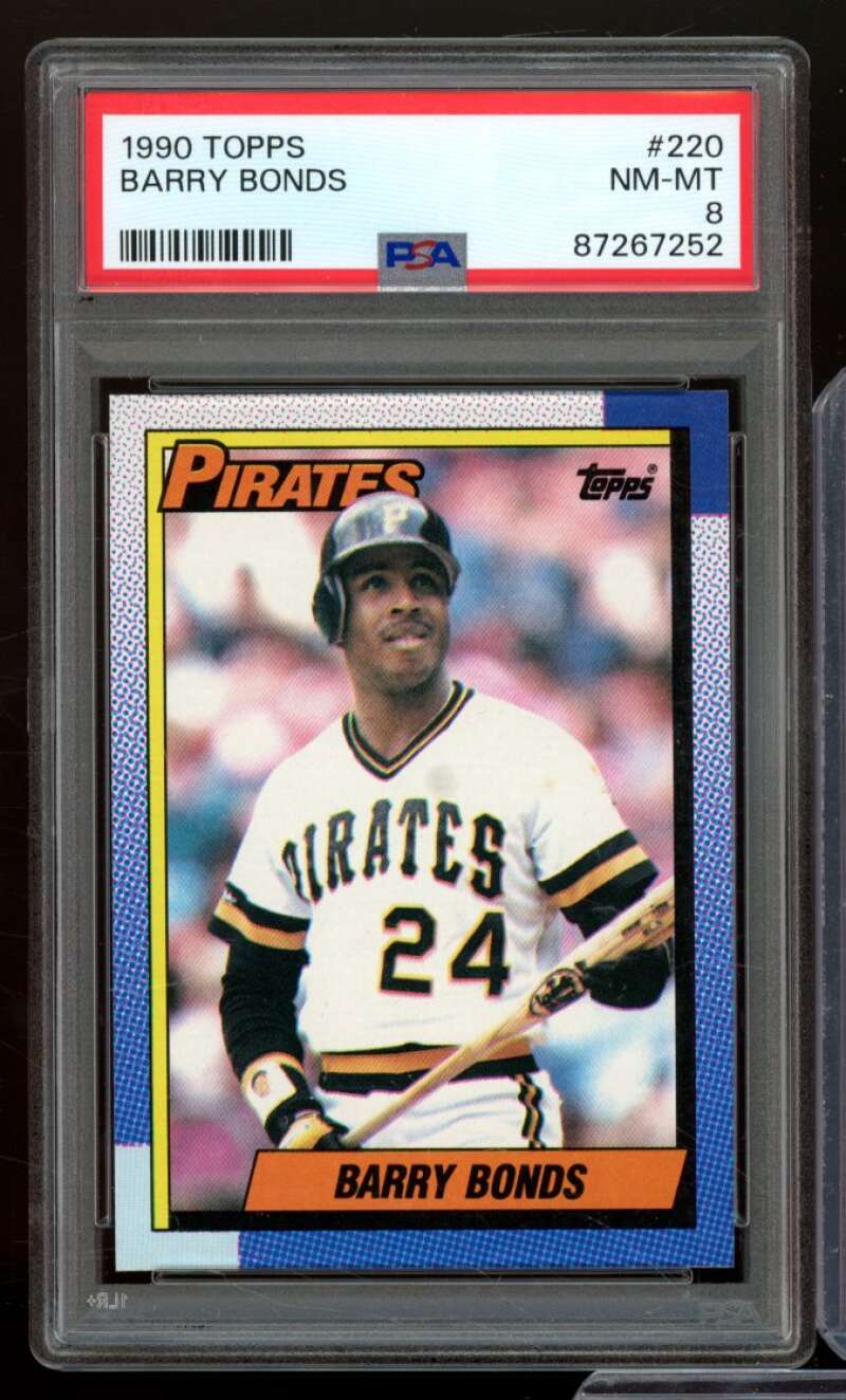 Barry Bonds Card 1990 Topps #220 PSA 8 Image 1