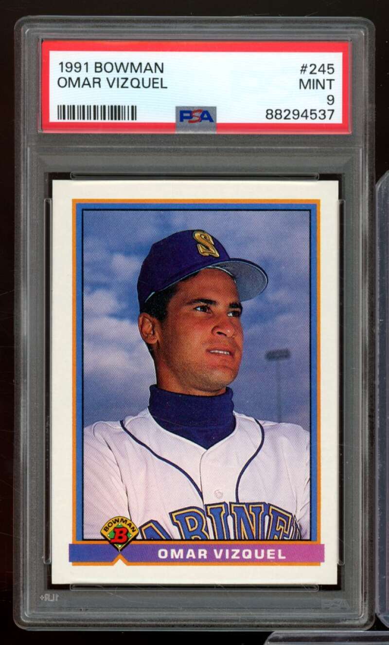 Omar Vizquel Card 1991 Bowman #245 PSA 9 Image 1