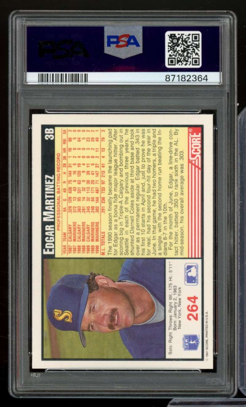 Edgar Martinez Card 1991 Score #264 PSA 8 Image 2