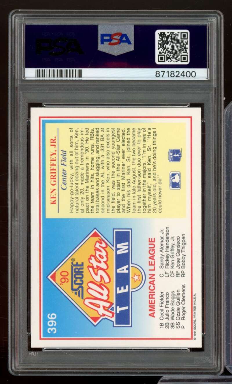 Ken Griffey Jr. Card 1991 Score #396 PSA 9 Image 2