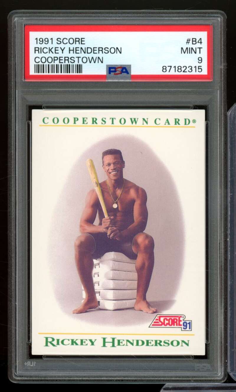 Rickey Henderson Card 1991 Score Cooperstown #B4 PSA 9 Image 1