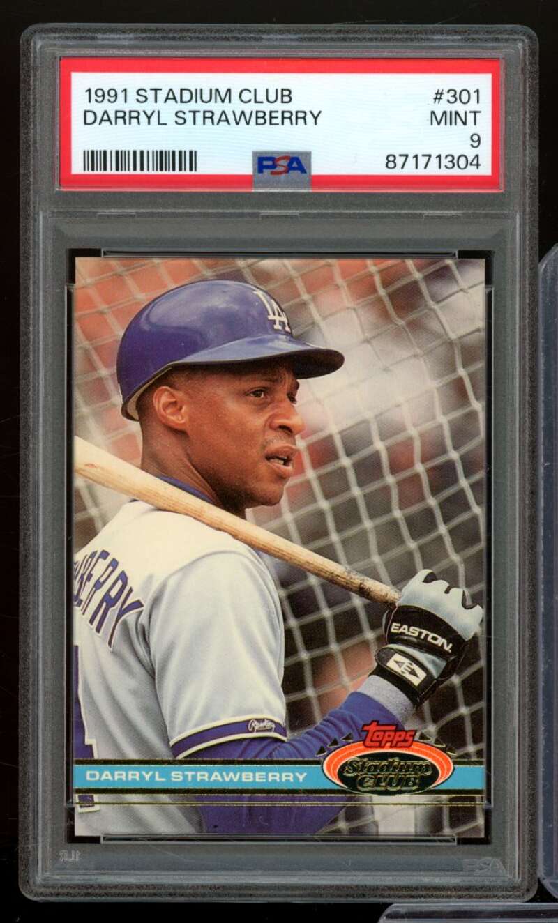 Darryl Strawberry Card 1991 Stadium Club #301 PSA 9 Image 1