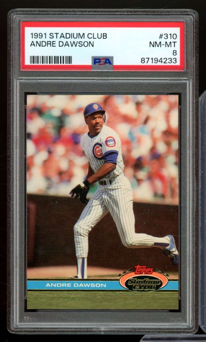 Andre Dawson Card 1991 Stadium Club #310 PSA 8 Image 1