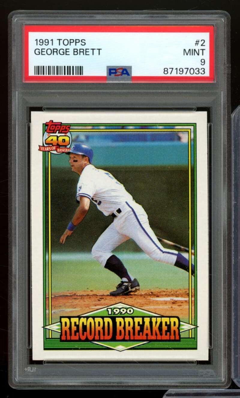 George Brett Card 1991 Topps #2 PSA 9 Image 1