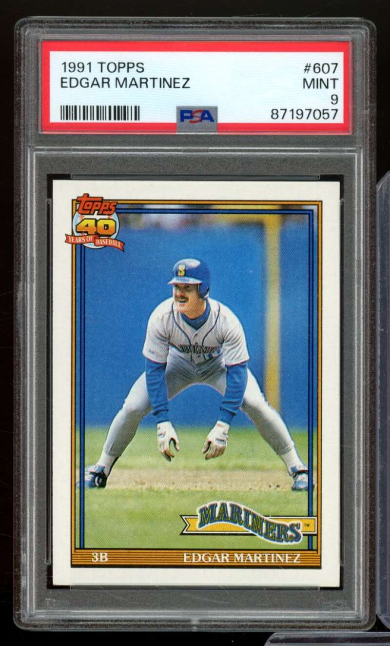 Edgar Martinez Card 1991 Topps #607 PSA 9 Image 1