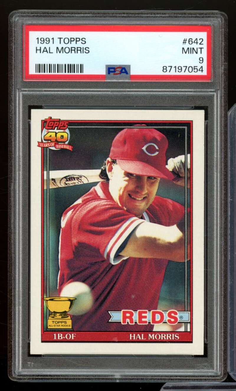 Hal Morris Card 1991 Topps #642 PSA 9 Image 1