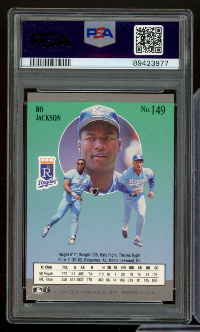 Bo Jackson Card 1991 Ultra #149 PSA 8 Image 2