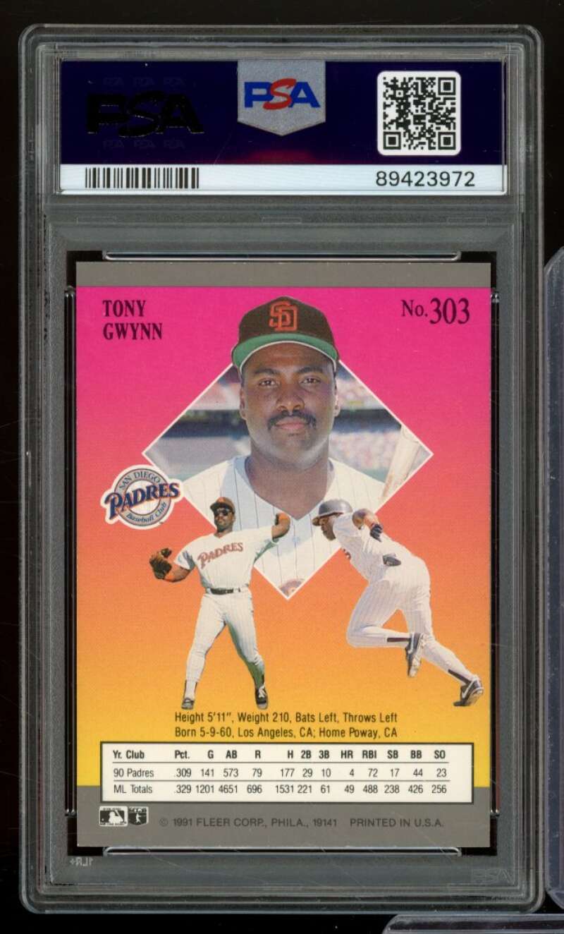 Tony Gwynn Card 1991 Ultra #303 PSA 8.5 Image 2