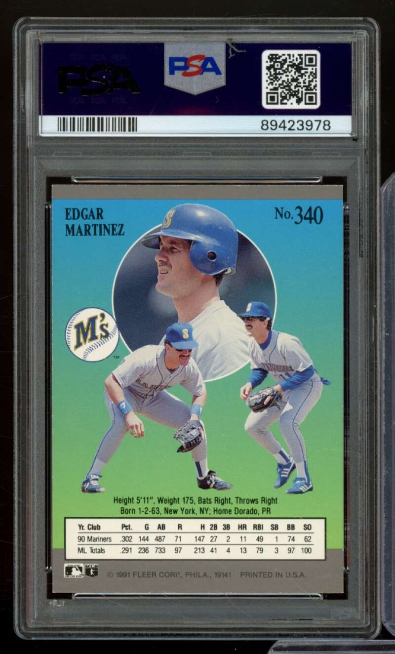 Edgar Martinez Card 1991 Ultra #340 PSA 8 Image 2