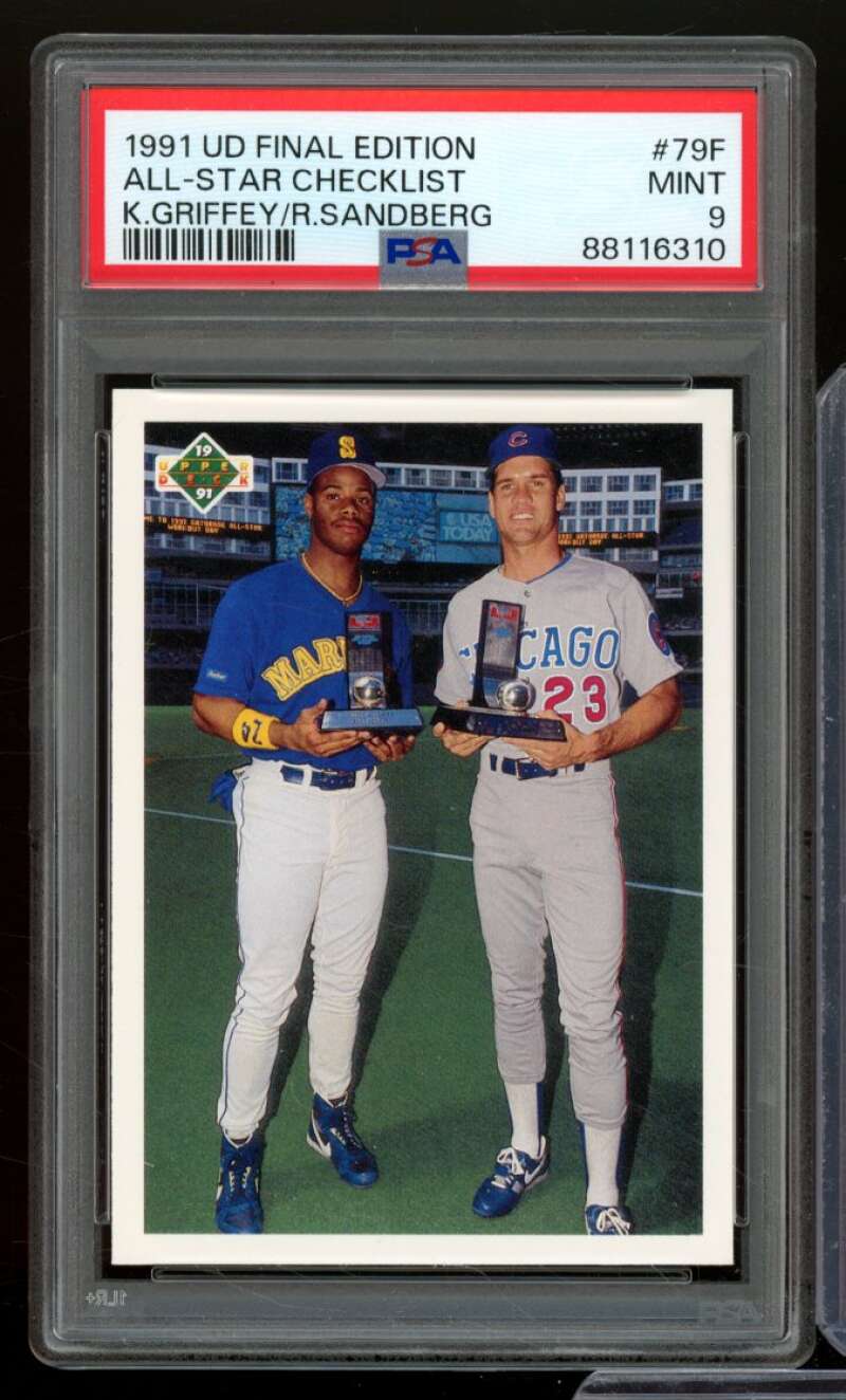 Ken Griffey Jr/Ryne Sandberg Card 1991 Upper Deck Final Edition #79F PSA 9 Image 1