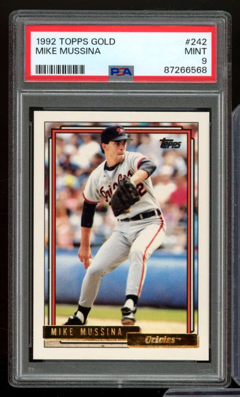 Mike Mussina Card 1992 Topps Gold #242 PSA 9 Image 1