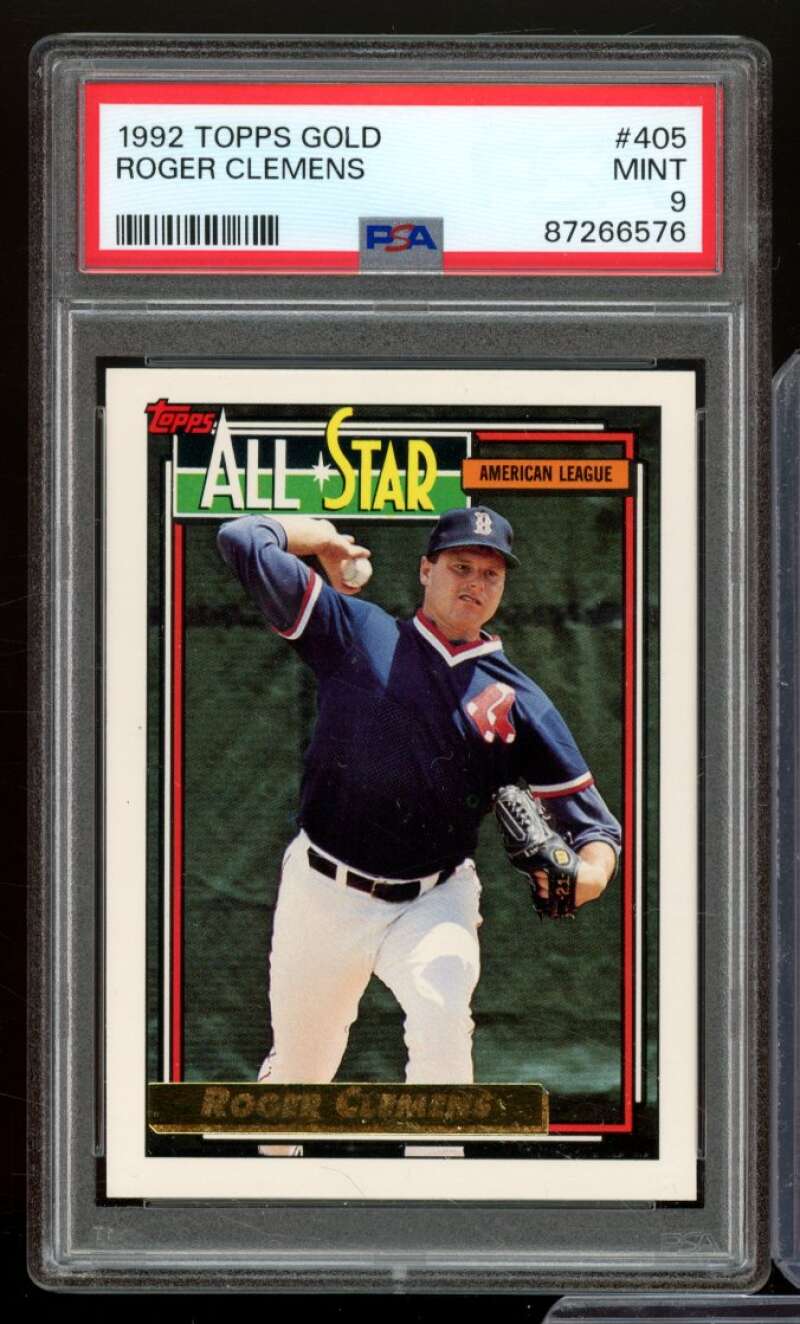 Roger Clemens Card 1992 Topps Gold #405 PSA 9 Image 1