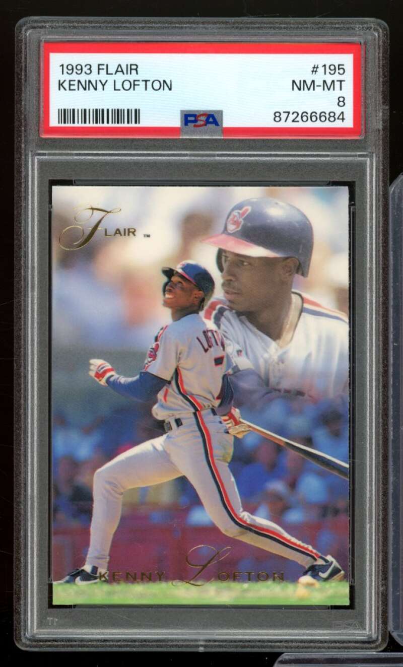 Kenny Lofton Card 1993 Flair #195 PSA 8 Image 1