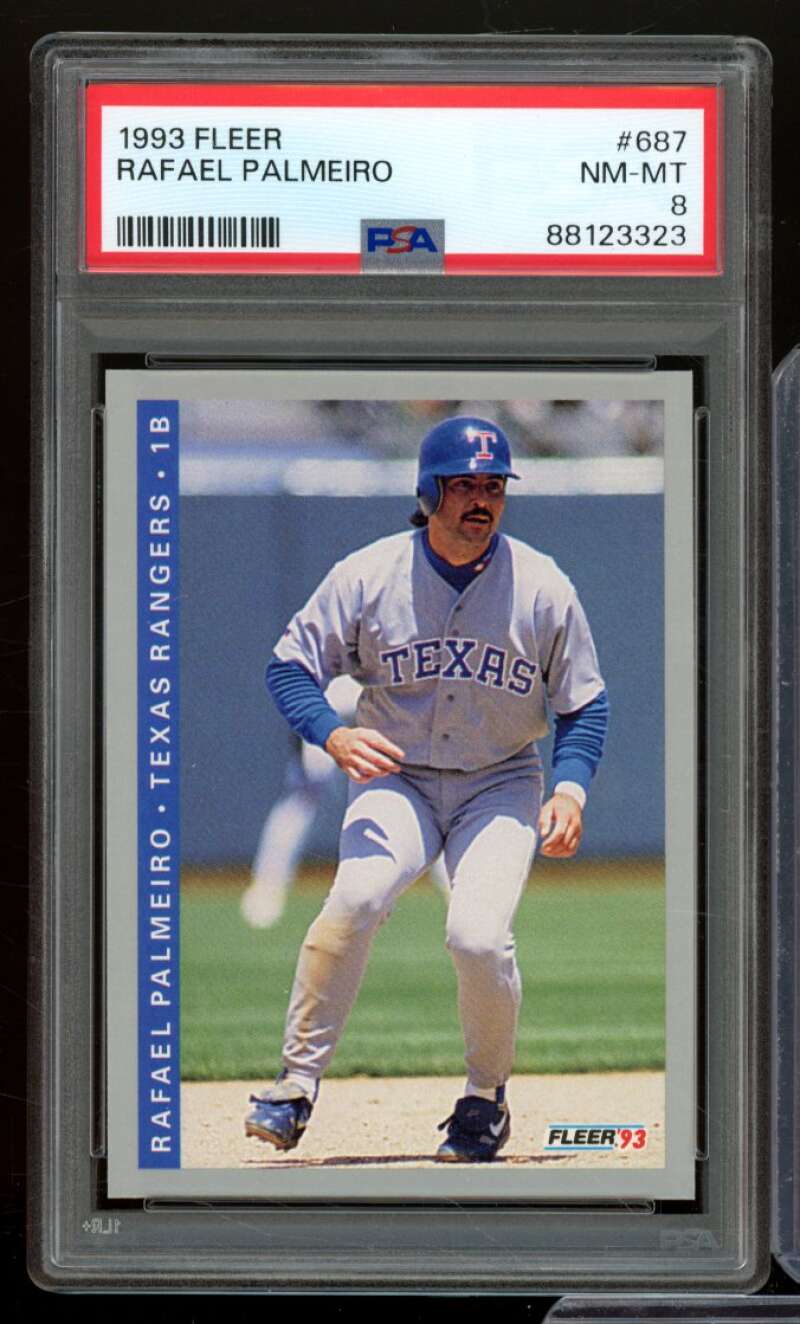 Rafael Palmeiro Card 1993 Fleer #687 PSA 8 Image 1