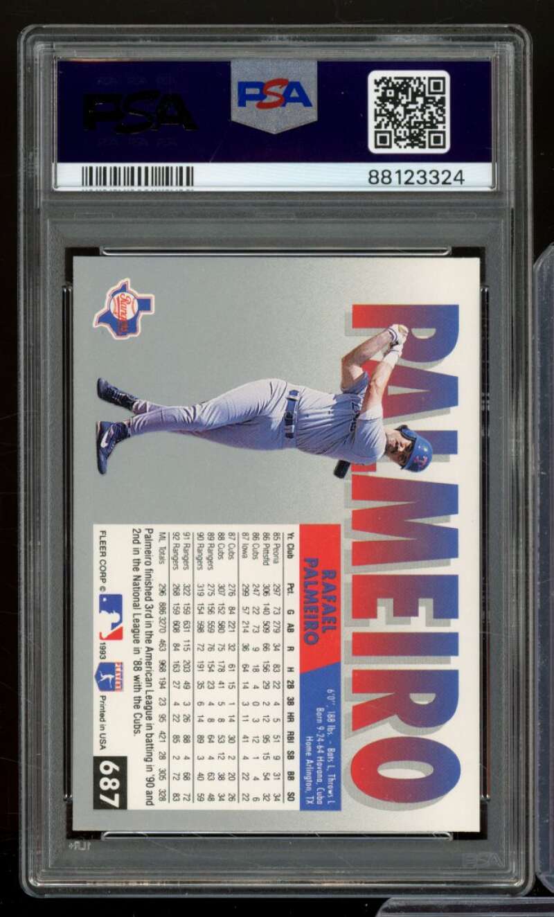 Rafael Palmeiro Card 1993 Fleer #687 PSA 9 Image 2