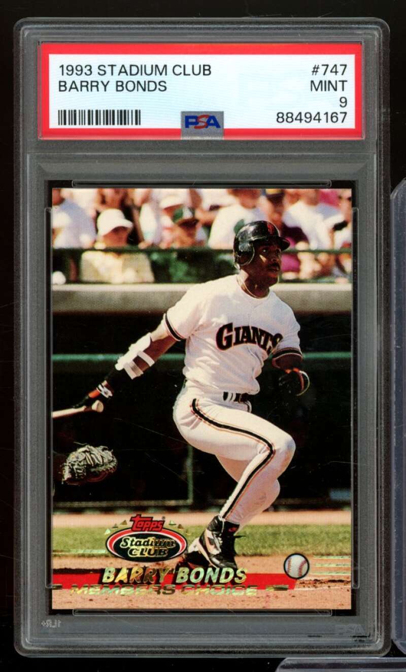 Barry Bonds Card 1993 Stadium Club #747 PSA 9 Image 1