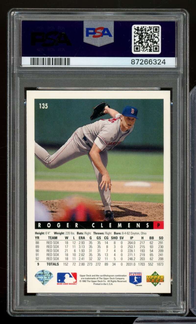 Roger Clemens Card 1993 Upper Deck #135 PSA 9 Image 2