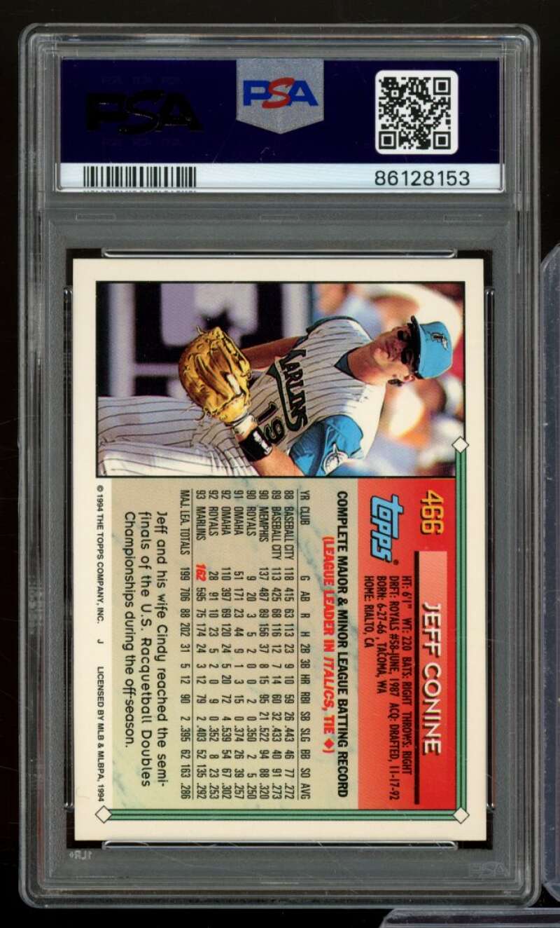 Jeff Conine Card 1994 Topps #466 PSA 8 Image 2