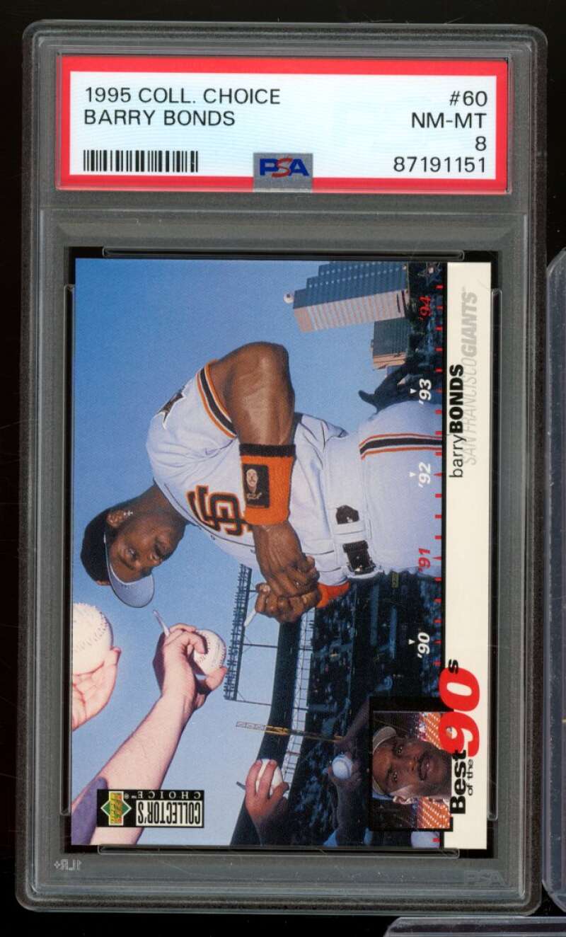 Barry Bonds Card 1995 Collectors Choice #60 PSA 8 Image 1