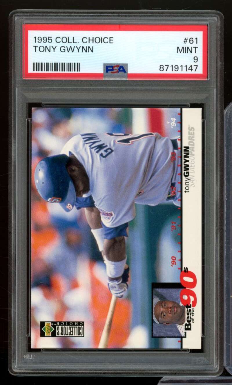 Tony Gwynn Card 1995 Collectors Choice #61 PSA 9 Image 1