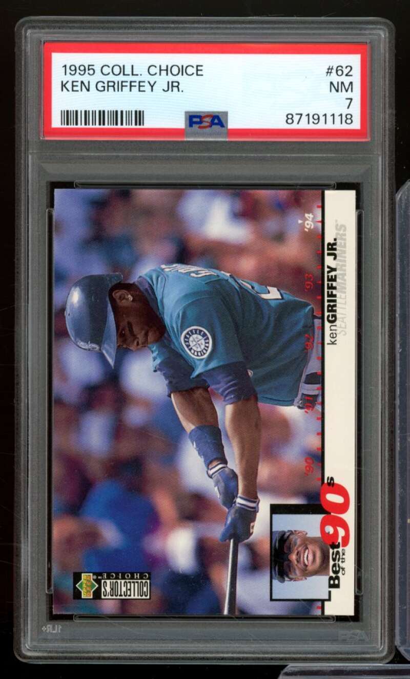 Ken Griffey Jr. Card 1995 Collectors Choice #62 PSA 7 Image 1