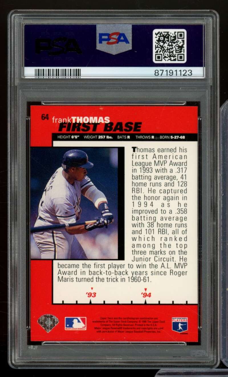 Frank Thomas Card 1995 Collectors Choice #64 PSA 6 Image 2