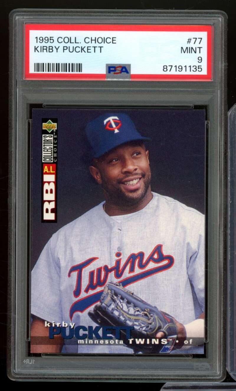 Kirby Puckett Card 1995 Collector's Choice #77 PSA 9 Image 1