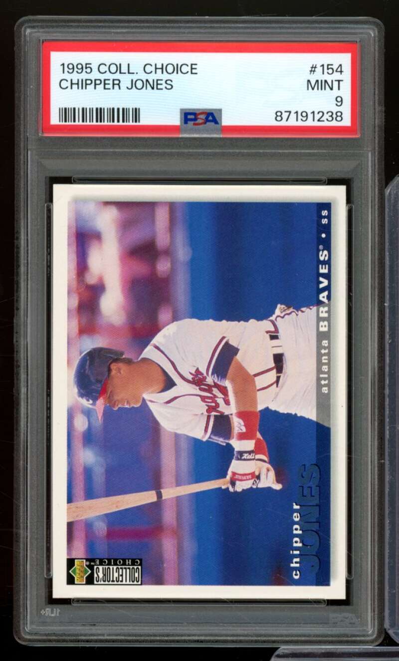 Chipper Jones Card 1995 Collectors Choice #154 PSA 9 Image 1