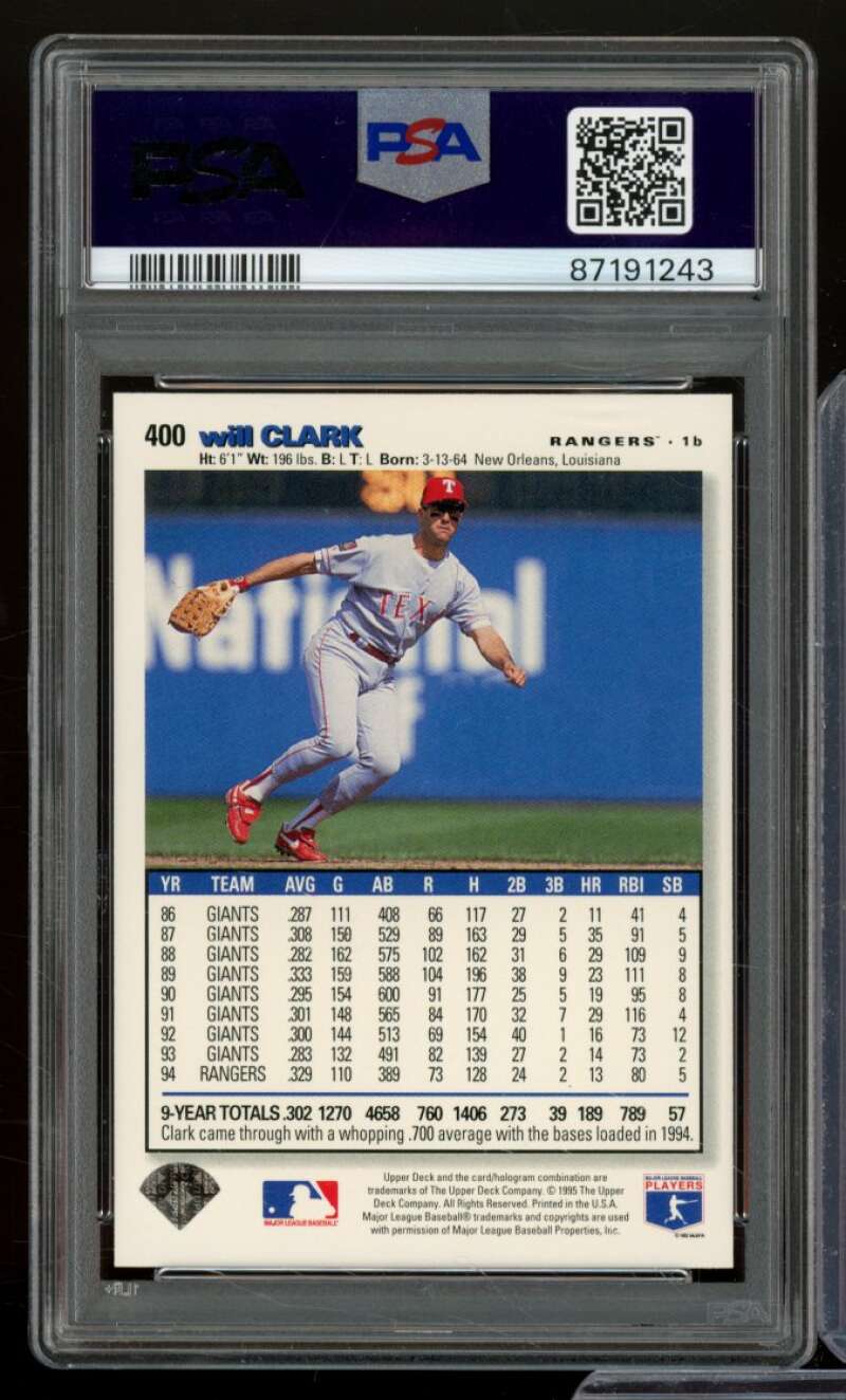 Will Clark Card 1995 Coll. Choice #400 PSA 9 Image 2