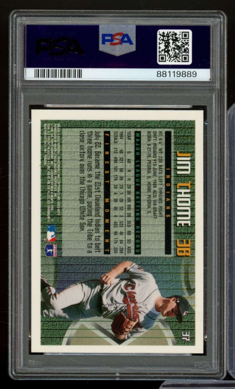 Jim Thome Card 1995 Finest #37 PSA 9 Image 2