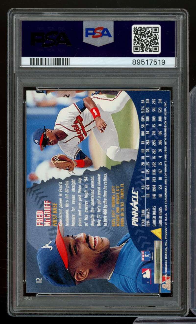 Fred McGriff Card 1995 Pinnacle #12 PSA 9 Image 2