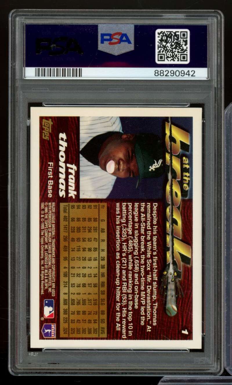 Frank Thomas Card 1995 Topps Traded #1 PSA 9 Image 2