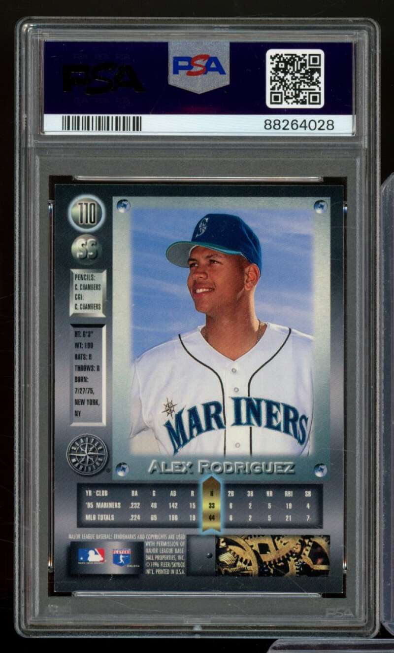 Alex Rodriguez Card 1996 Metal Universe #110 PSA 8 Image 2