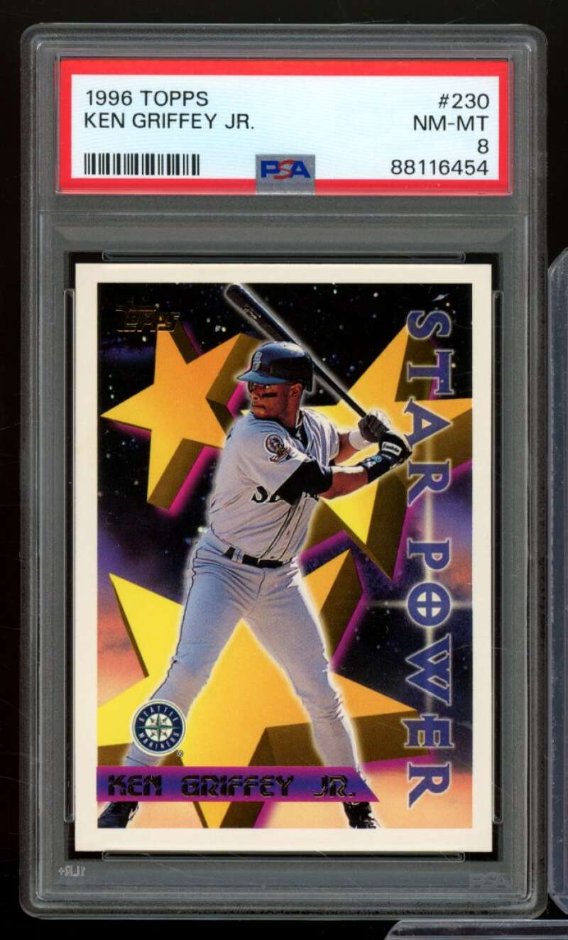 Ken Griffey Jr. Card 1996 Topps #230 PSA 8 Image 1