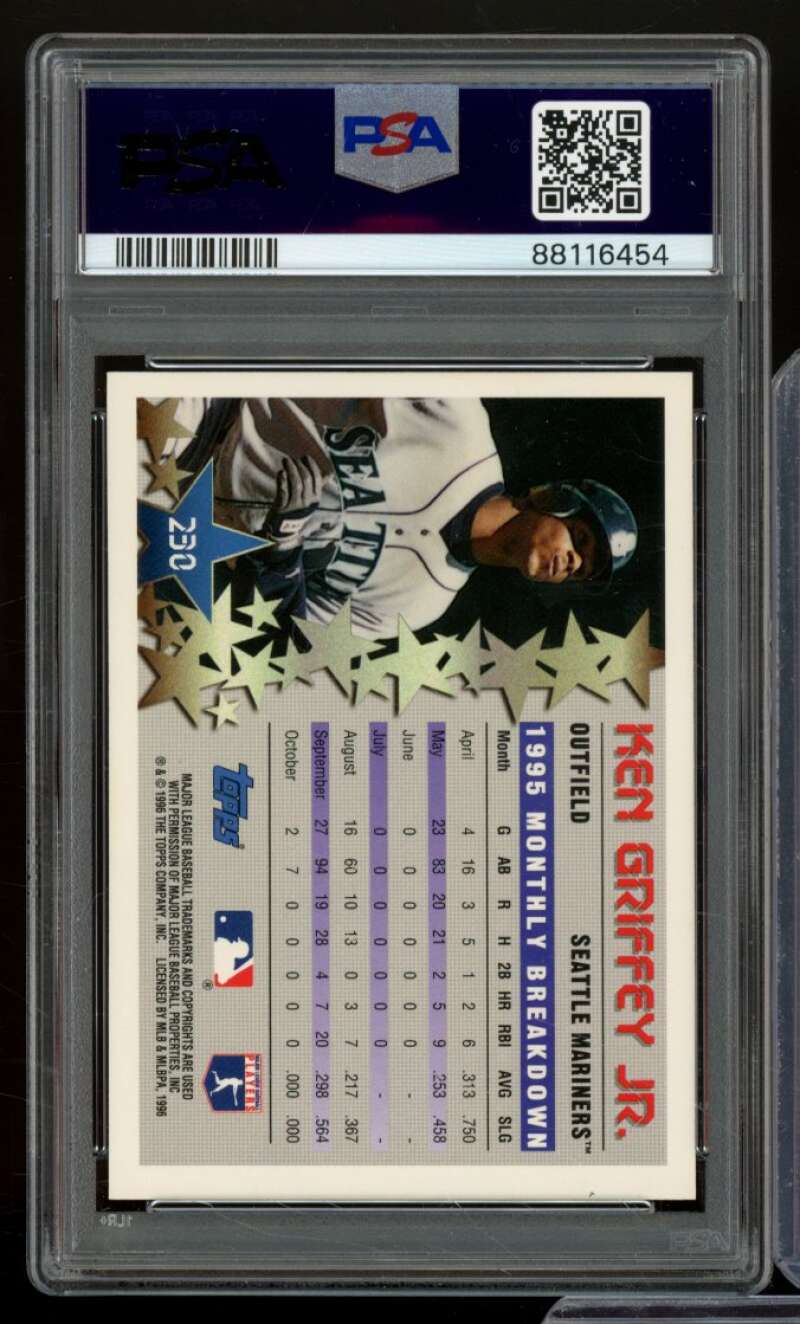 Ken Griffey Jr. Card 1996 Topps #230 PSA 8 Image 2