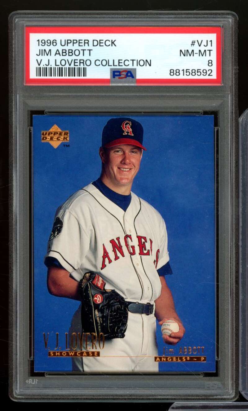 Jim Abbott Card 1996 Upper Deck #VJ1 PSA 8 Image 1