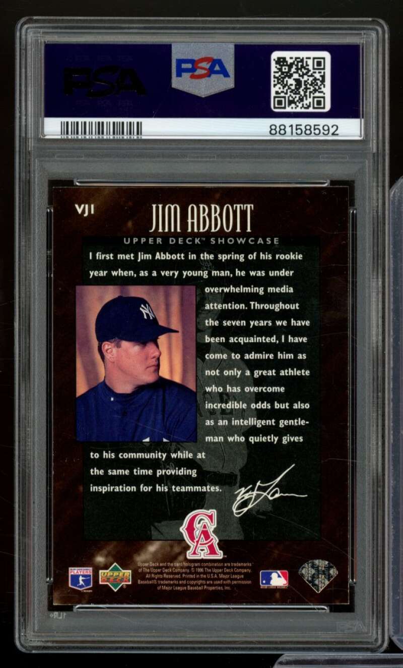 Jim Abbott Card 1996 Upper Deck #VJ1 PSA 8 Image 2