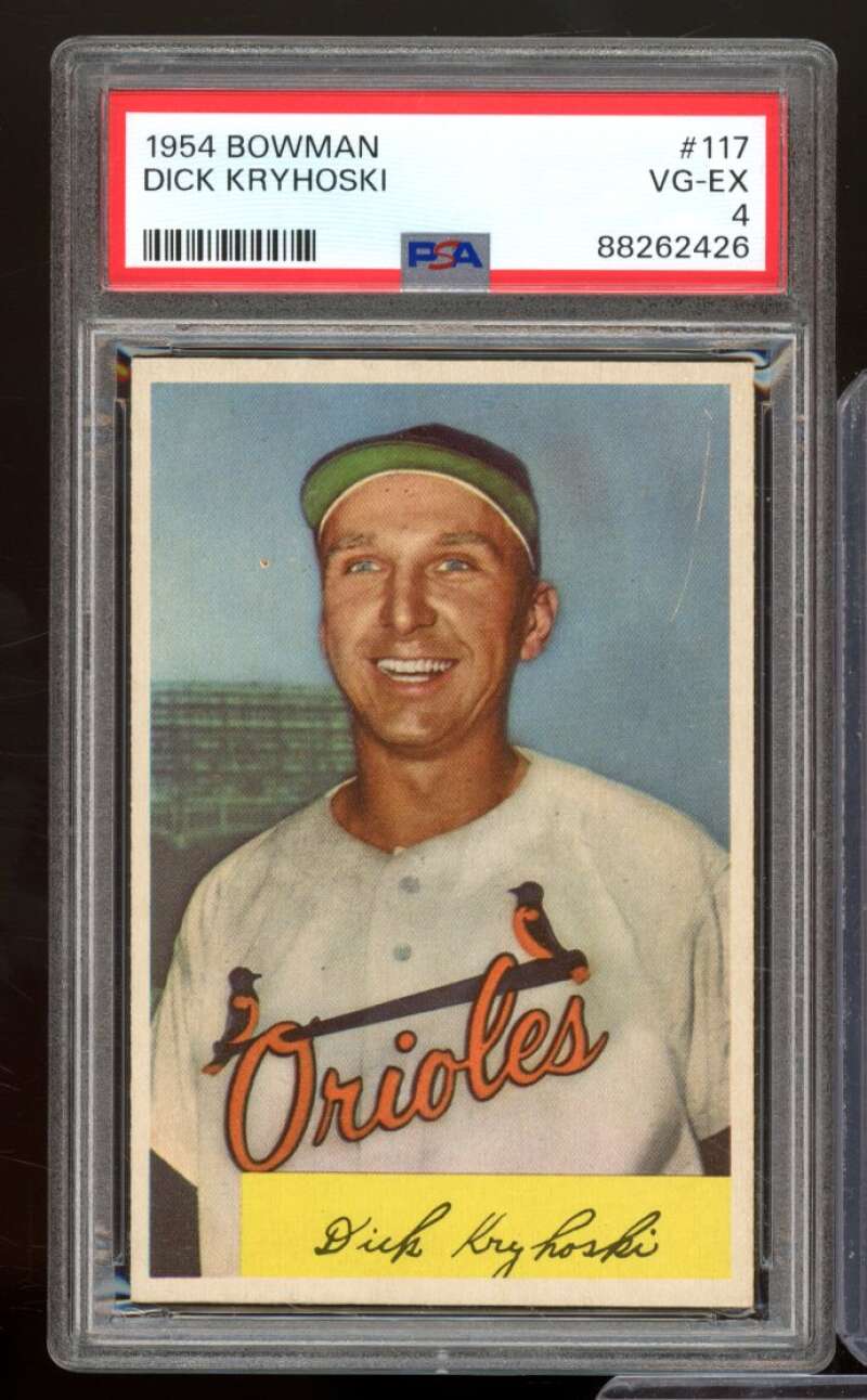 Dick Kryhoski Card 1954 Bowman #117 PSA 4 Image 1