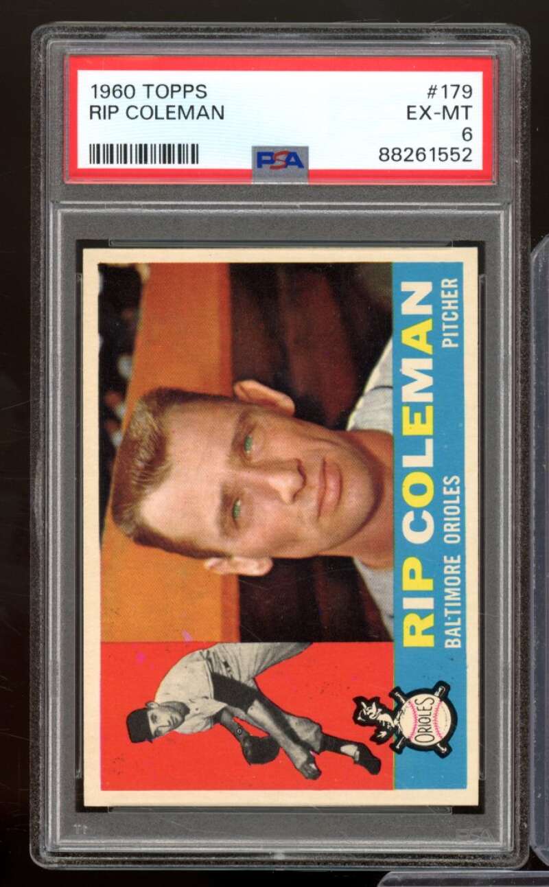 Rip Coleman Card 1960 Topps #179 PSA 6 Image 1