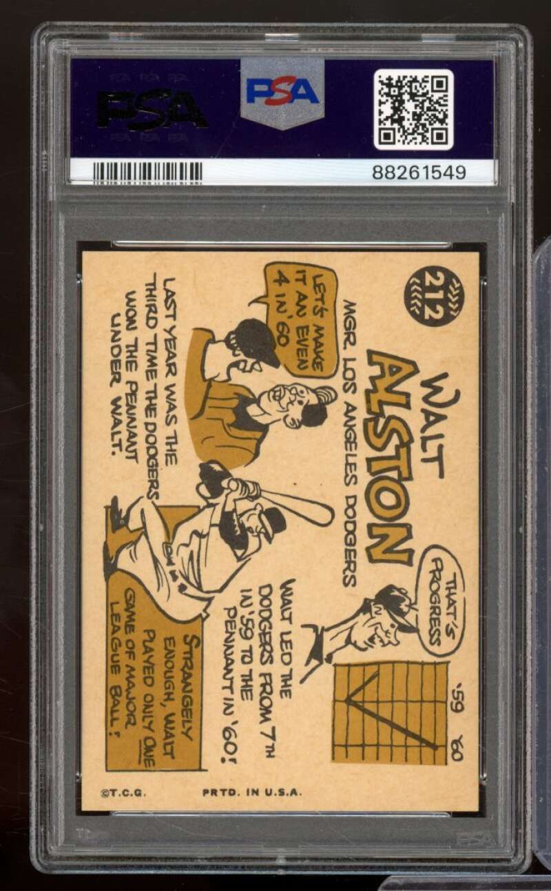 Walt Alston Card 1960 Topps #212 PSA 4 Image 2