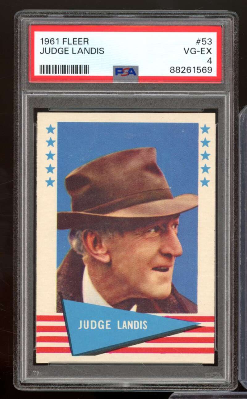 Judge Landis Card 1961 Fleer #53 PSA 4 Image 1