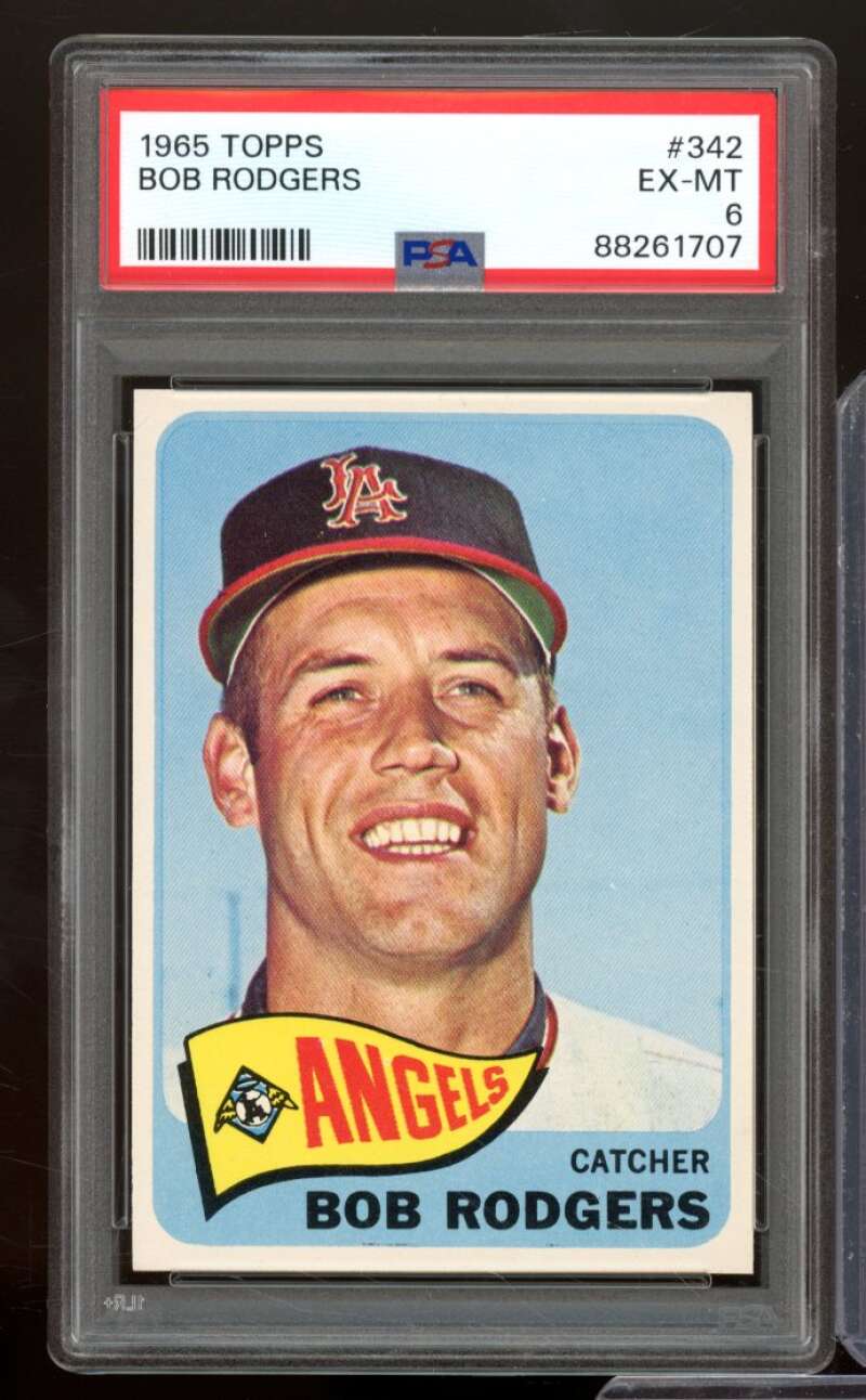 Bob Rodgers Card 1965 Topps #342 PSA 6 Image 1