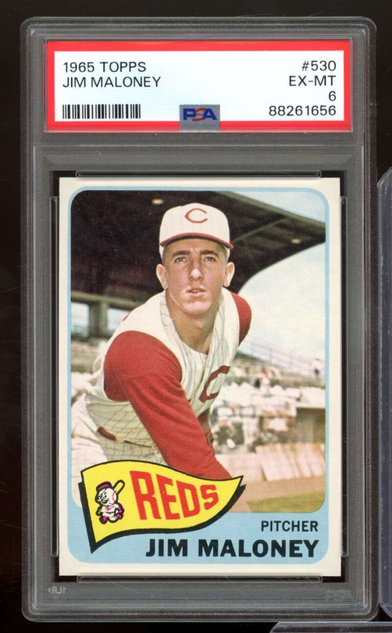 Jim Maloney Card 1965 Topps #530 PSA 6 Image 1