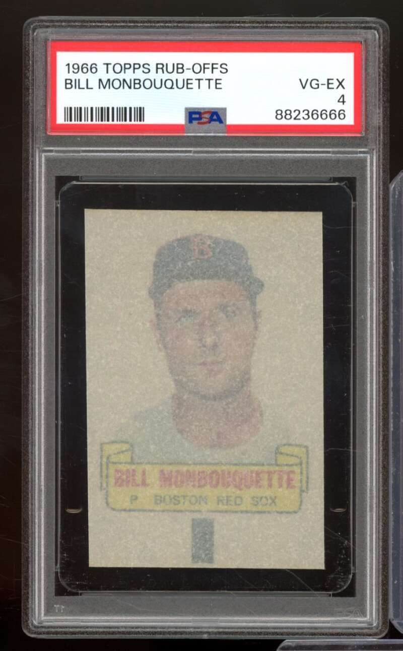 Bill Monbouquette Card 1966 Topps Rub-Offs #nno PSA 4 Image 1