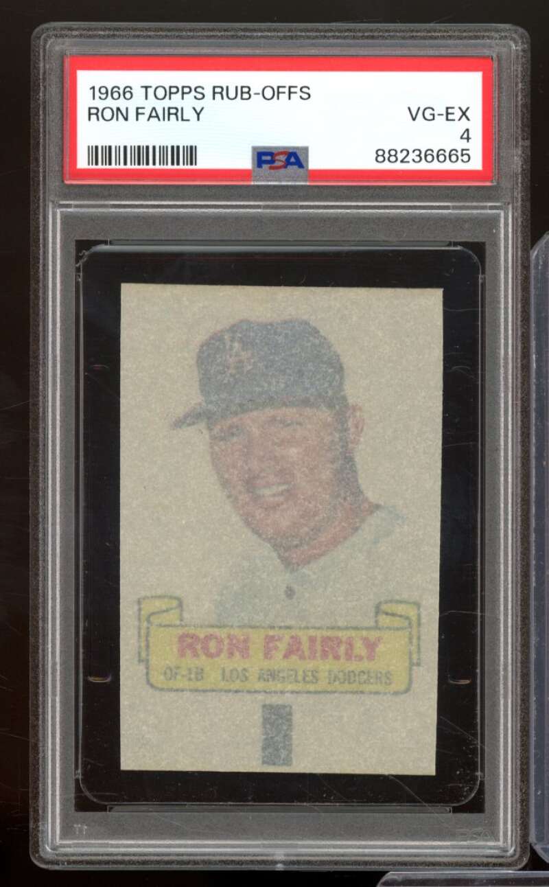 Ron Fairly Card 1966 Topps Rub-Offs #nno PSA 4 Image 1