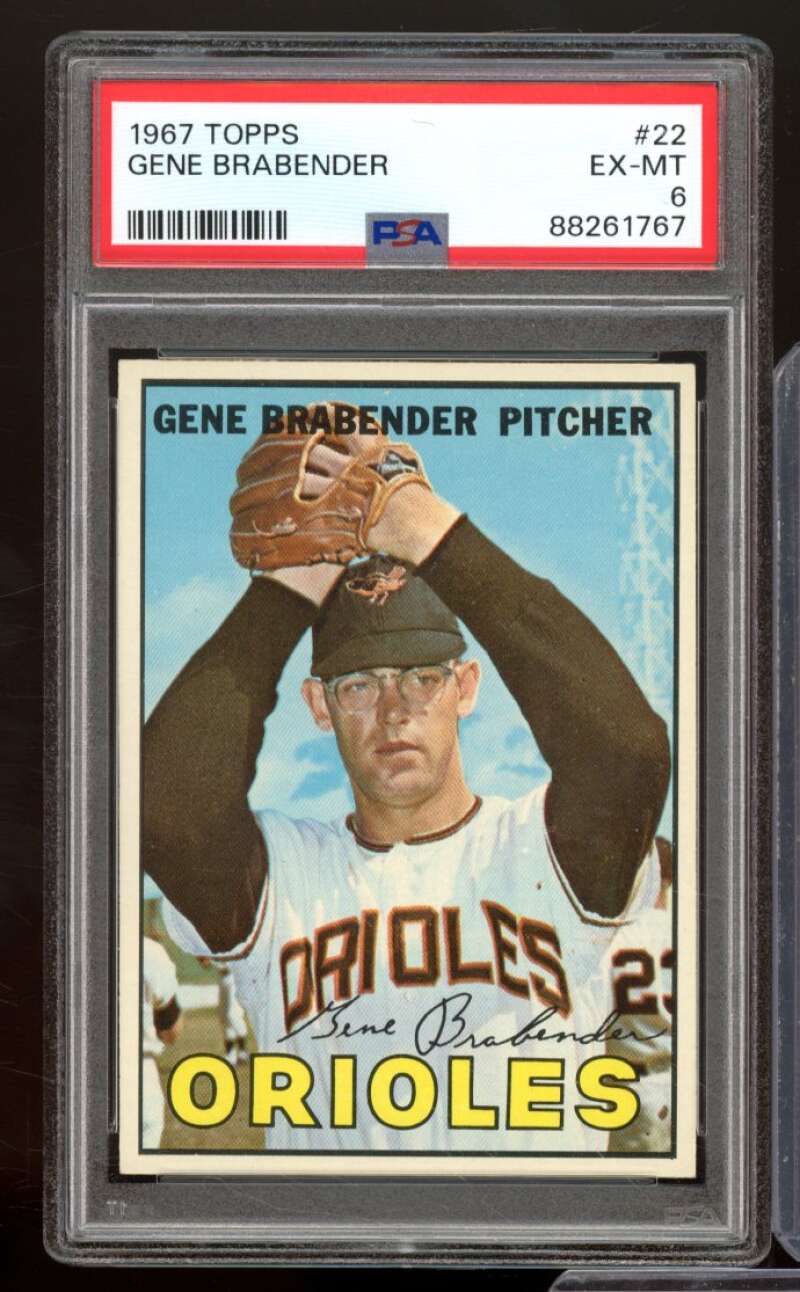 Gene Brabender Card 1967 Topps #22 PSA 6 Image 1