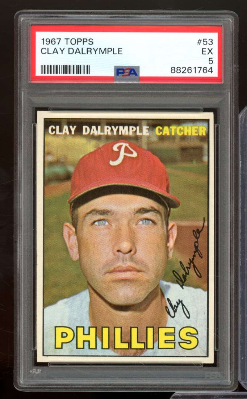 Clay Dalrymple Card 1967 Topps #53 PSA 5 Image 1