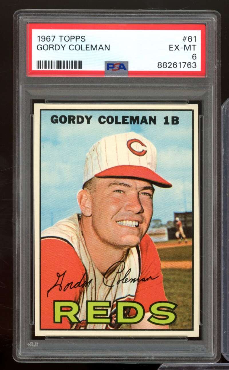 Gordy Coleman Card 1967 Topps #61 PSA 6 Image 1