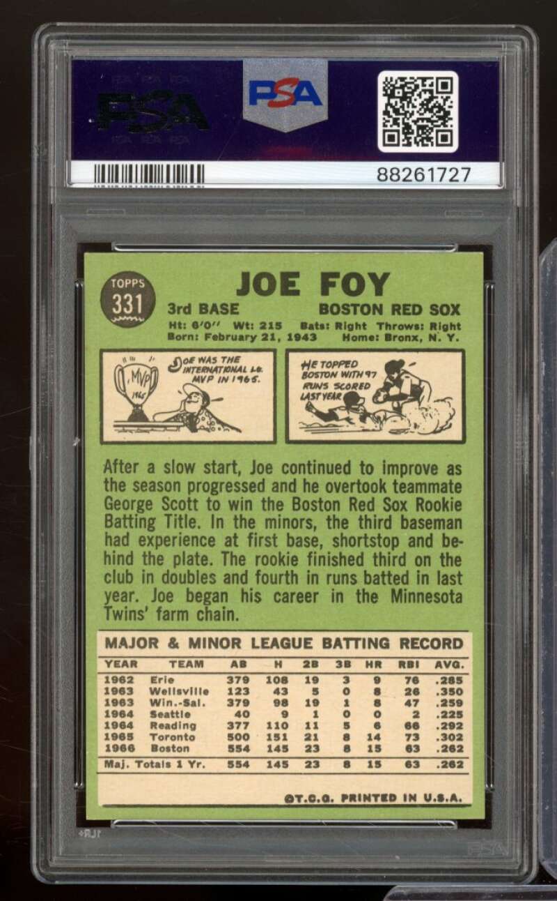 Joe Foy Card 1967 Topps #331 PSA 6 Image 2